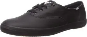 Keds Women's Champion Original Leather Lace-Up Sneaker, Black, Size 6