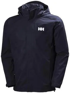 Helly Hansen Men's Dubliner Shell Jacket, Windproof & Packable Hood, Navy, Large