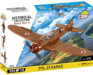 COBI Historical Collection WWII PZL.23 Crucian Aircraft Building Sets, 586 Pcs