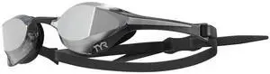 TYR Unisex Tracer-X Elite Racing Swimming Goggles, Silver/Black Mirrored
