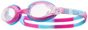 TYR Kid's Anti-Fog Swimple Tie Dye Youth Swimming Goggles, One Size, Pink/Blue