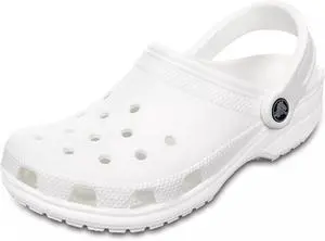 Crocs Unisex Classic Comfort Lightweight Casual Clogs, White, M15