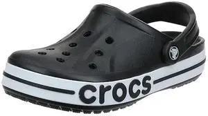 Crocs Unisex Classic Graphic Bayaband Comfortable Clog, Black/White, M4W6