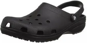 Crocs Unisex Classic Comfort Lightweight Casual Clogs, Black, M9/W11