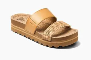 REEF Women's Cushion Vista Hi Platform Regular Sandal, Natural Braid Size 8M