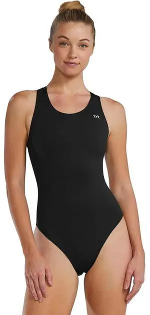 TYR Women's Comfortable Durafast Elite Maxfit Swimsuit, Black, Size 30