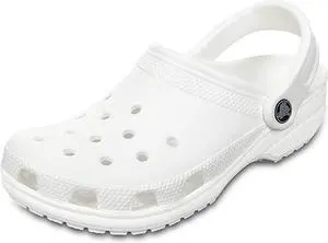 Crocs Unisex Classic Comfort Lightweight Casual Clogs, White, M14