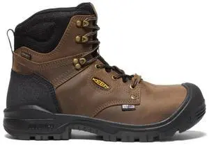 KEEN Men's Independence 6" Composite Toe Work Boots, Dark Earth/Black, Size W 11.5