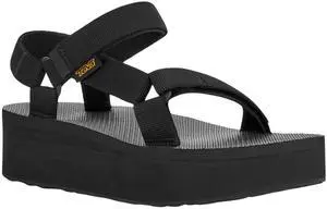 Teva Women's Lightweight Flatform Universal Regular Sandal, Black, Size 8