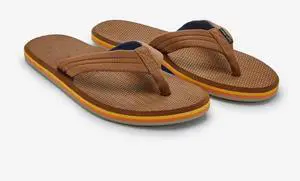 Hari Mari Men's Dunes Boat Safe Waterproof Flip Flops, Tobacco, Size 12