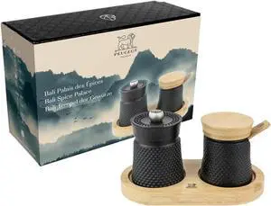 Peugeot Cast Iron Bali Pepper Mill and Salt Cellar Gift Set, 3-Inches