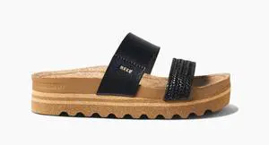 REEF Women's Cushion Vista Hi Comfortable Regular Sandal - Black Braid, Size 9.5
