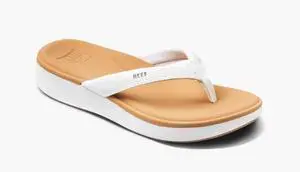 REEF Women's Cushion Cloud Flip Flop Regular Sandal - White/Tan, Size 9