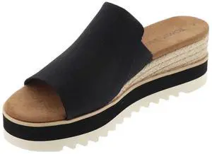 TOMS Women's Diana Mule Wedge Comfortable Regular Sandal, Black, Size 6.5