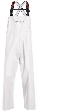 Grundens Shoreman Bib Nylon Waterproof Fabric, White, Size XLarge