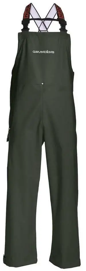 Grundens Neptune Bib Nylon Waterproof Fabric, Green, Size Small
