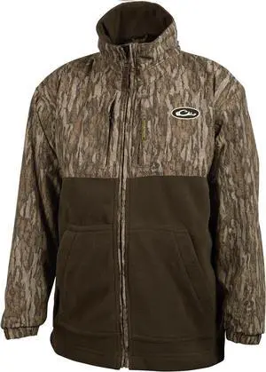 Drake Waterfowl MST Youth Eqwader Full Zip Warm Moisture-Wicking Waterproof, Bottomland, Youth Size 16