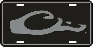 Drake Waterfowl Drake Head Logo DW80122 Aluminum License Plate, Black