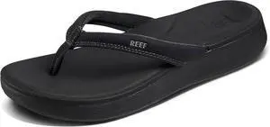 Reef Women's Cushion Cloud Synthetic straps Shoes, Black, Size 7