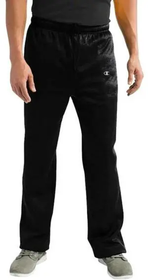 Champion Big & Tall Men's Double Dry Open Bottom Pants, up to 6XL, Black