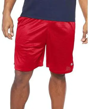 Champion Men's Big & Tall Solid Mesh Shorts, Crimson, 1X