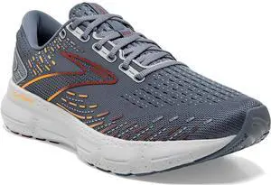 Brooks Men's Glycerin 20 Running Shoes, Grey/Chili Oil/Orange, Size 10.5