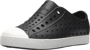 Native Kids Jefferson Youth Waterproof Slip-On Sneakers, Jiffy Black/Shell White, C13 M US