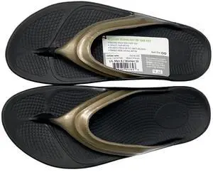 OOFOS Unisex Comfortable OOriginal Regular Thong Sandal - Black/Latte Size 8 /10