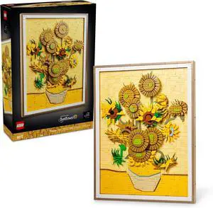 LEGO Art Vincent Van Gogh Sunflowers Building Set for Adults Home Decor Idea Brick Built Painting