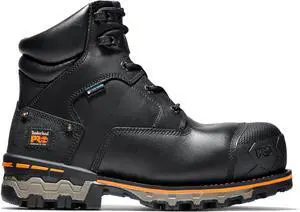 Timberland PRO Mens 6" Waterproof Boondock Boots, Black, Size 9.5 Wide