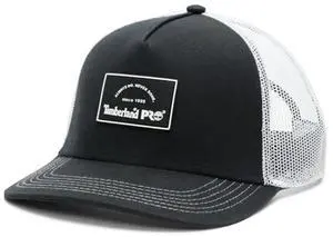 Timberland PRO Men's A.D.N.D. Dark Logo Mid-Profile Trucker Hat - Black/White