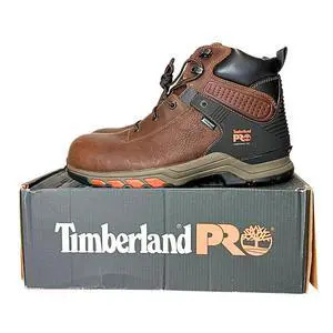 Timberland PRO Men's 6" Hypercharge Safety Toe Waterproof Boots - Brown, Size M 10.5