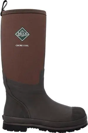 Muck Boots Chore Cool Soft Toe Warm Weather Men's Rubber Work Boot, Brown, Size 8