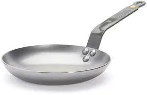 De Buyer 5611.2 Mineral B Carbon Steel Omelette Pan, 8 Inches Diameter, Silver