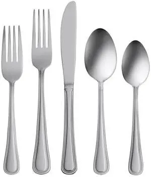 Oneida Tress Everyday 50 Piece Flatware Set, Dishwasher Safe, 5.40 LB, Metallic