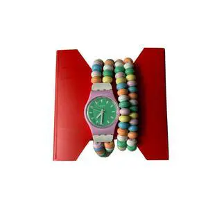 Swatch Women Dress Watch Plastic Quartz Caramellissima, Pink