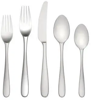 Lenox Stratton Dishwasher Safe Flatware Set, Stainless Steel, Silver, 65 Pieces