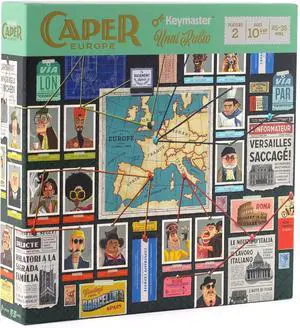 Keymaster Games Caper Europe Strategic Two-Player Board Game for Ages 10+ Fast-Paced Card Drafting Heist Across Europe