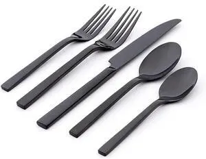 Oneida Chef's Table Black 20 Piece Everyday Flatware Set, Stainless Steel