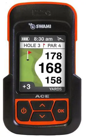 IZZO Golf Swami Ace Handheld Golf GPS Rechargeable Rangefinder, Orange Color