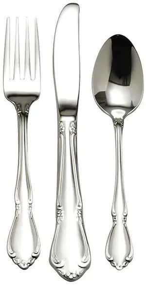 Oneida Chateau 3 Piece Child Flatware Set, 18/8 Stainless Steel, Silver