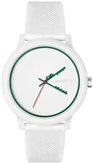 Lacoste 12.12 Studio Men's Quartz Watch Quartz Case with Rubber Strap 42mm, White