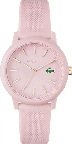 Lacoste 12.12 Women's Quartz TR90 Case Quartz Silicone Strap Watch, Pink