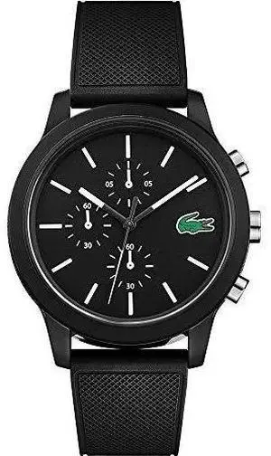 Lacoste 12.12 Men's Chronograph TR90 Case Quartz Watch 44mm, Black/White