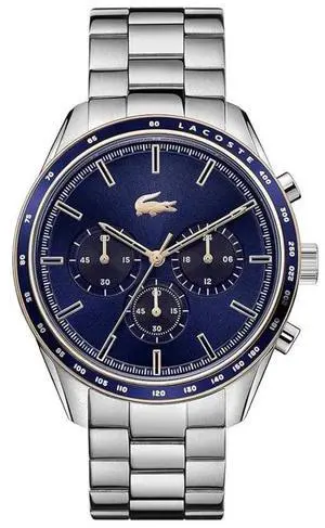 Lacoste Men's Boston Chronograph Stainless Steel and Bracelet Casual Watch, Blue