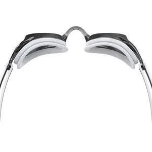 Speedo Junior Vanquisher 3.0 Mirror Goggles, Slide & Lock Nose Bridge, White/Gray