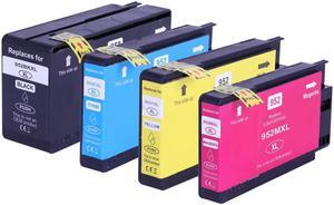 4x Oosder 952XL Black/Cyan/Magenta/Yellow High-Yield Ink Cartridges, Compatible with HP OfficeJet Pro 7720/7730/7740/8210/8216/8702/8710/8715/8720/8725/8730/8740 (F6U19AN L0S61AN L0S64AN L0S67AN)