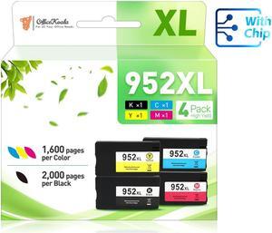 Oosder 952XL Black/Cyan/Magenta/Yellow High-Yield Ink Cartridges, Compatible with HP OfficeJet Pro 7720/7730/7740/8210/8216/8702/8710/8715/8720/8725/8730/8740 (F6U19AN L0S61AN L0S64AN L0S67AN)