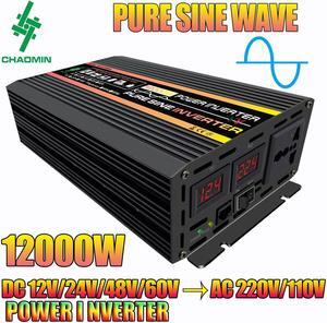12000 watts power inverter pure sine wave dc 12v to 110v ac car inverter