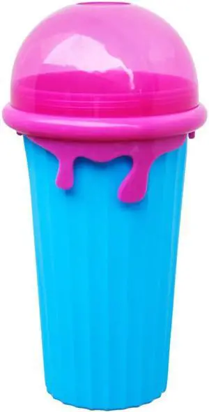 Slushie Maker Cup,DIY Slushy Ice Cream Maker Double Layers Silica Smoothie Pinch Ice Cup,Quick Cooling Cup Homemade Milk Shake Ice Cream Maker